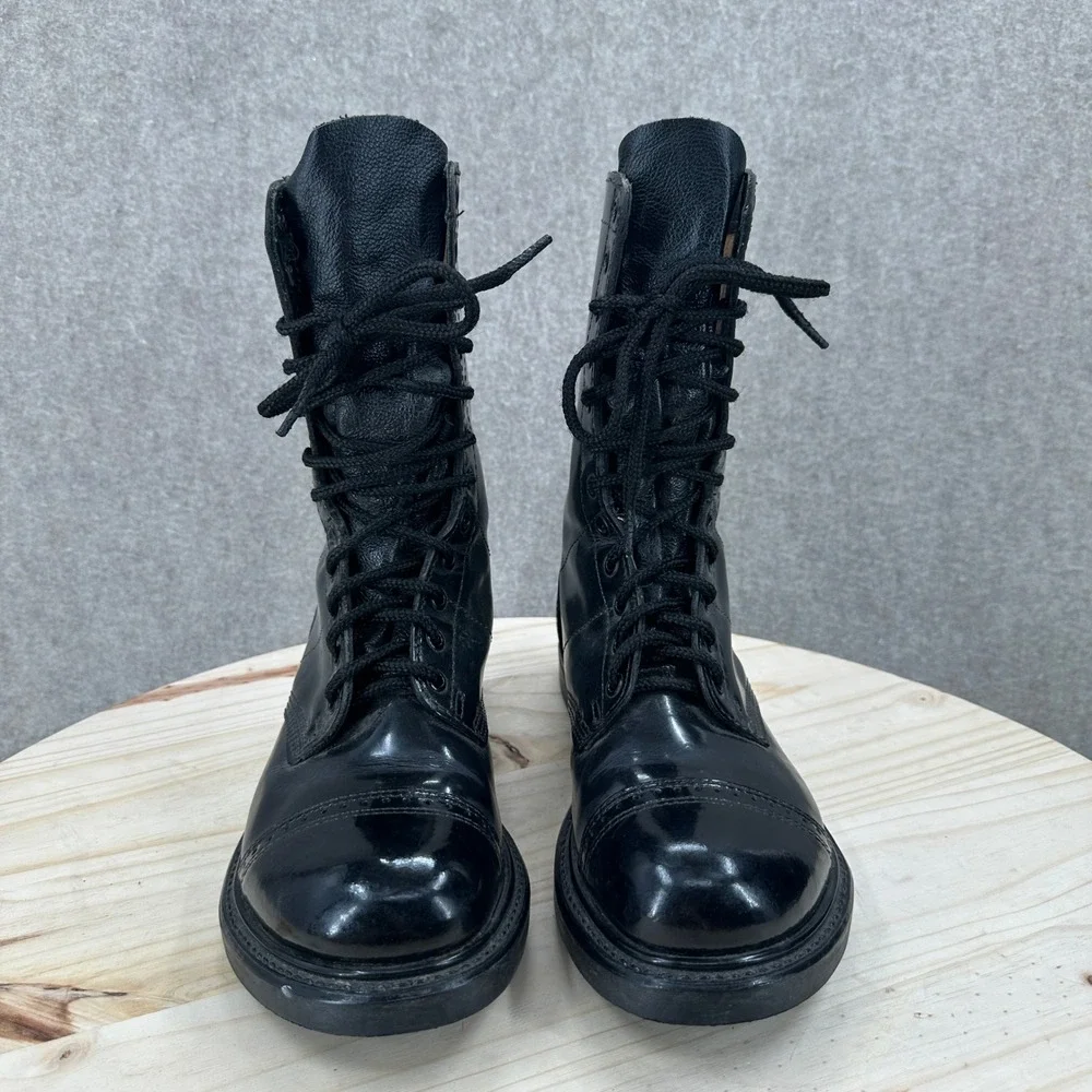 Corcoran Jump Boots Mens 10 D Black Leather Cap Toe Military Combat Lace Up
